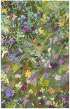 Anniversary Wildflowers I" - paysage naturaliste, coloré, botanique, stratifié
