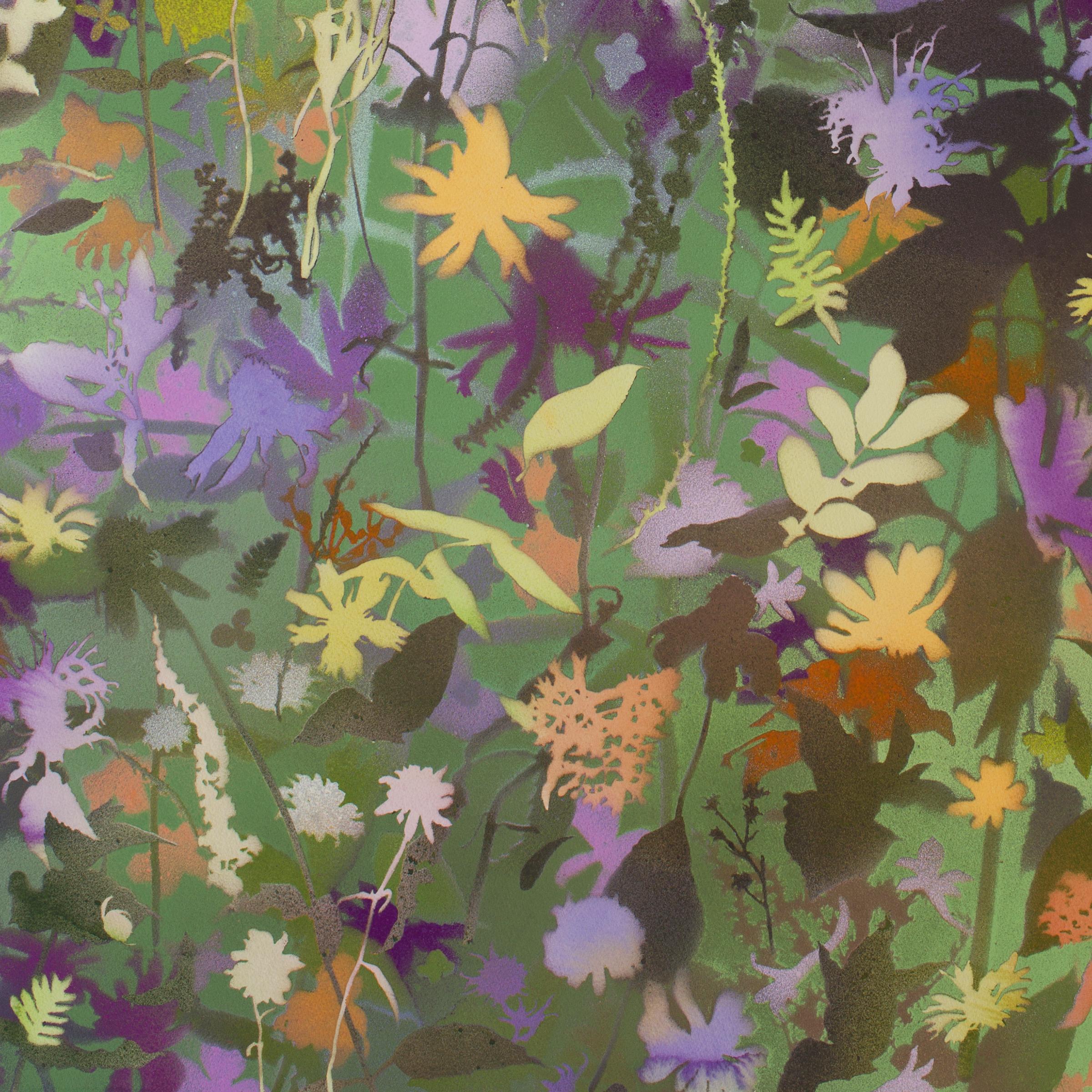 „Anniversary Wildblumen II“  NATURALIST Landschaft, bunt, botanisch, mehrschichtig (Zeitgenössisch), Painting, von Carlyle Wolfe Lee
