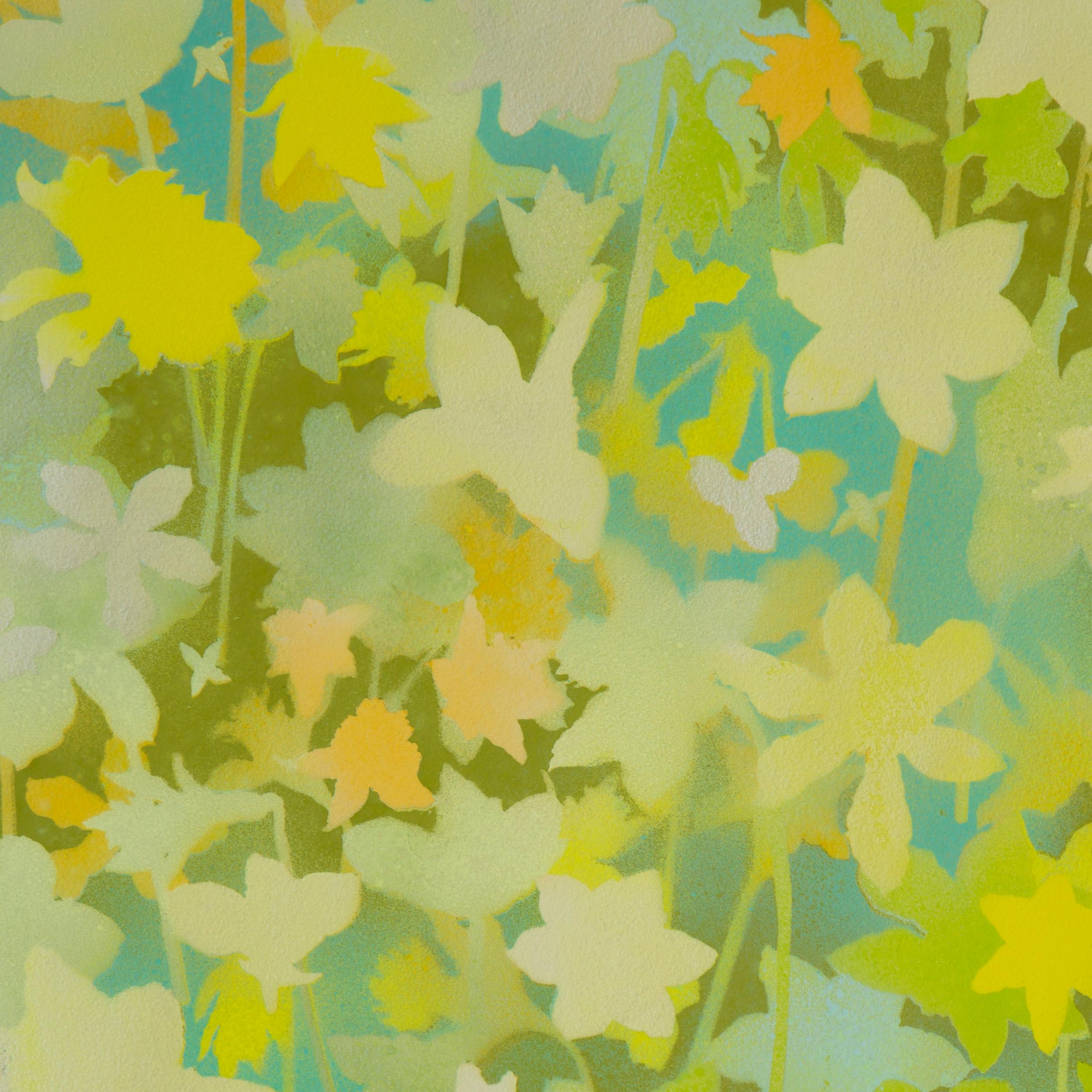 'Daffodils' - naturalist landscape - abstract - colorful - Claude Monet - Painting by Carlyle Wolfe Lee
