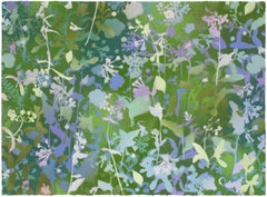 'Longwood Garden Bluebells' - naturalist landscape, colorful, botanical, layered