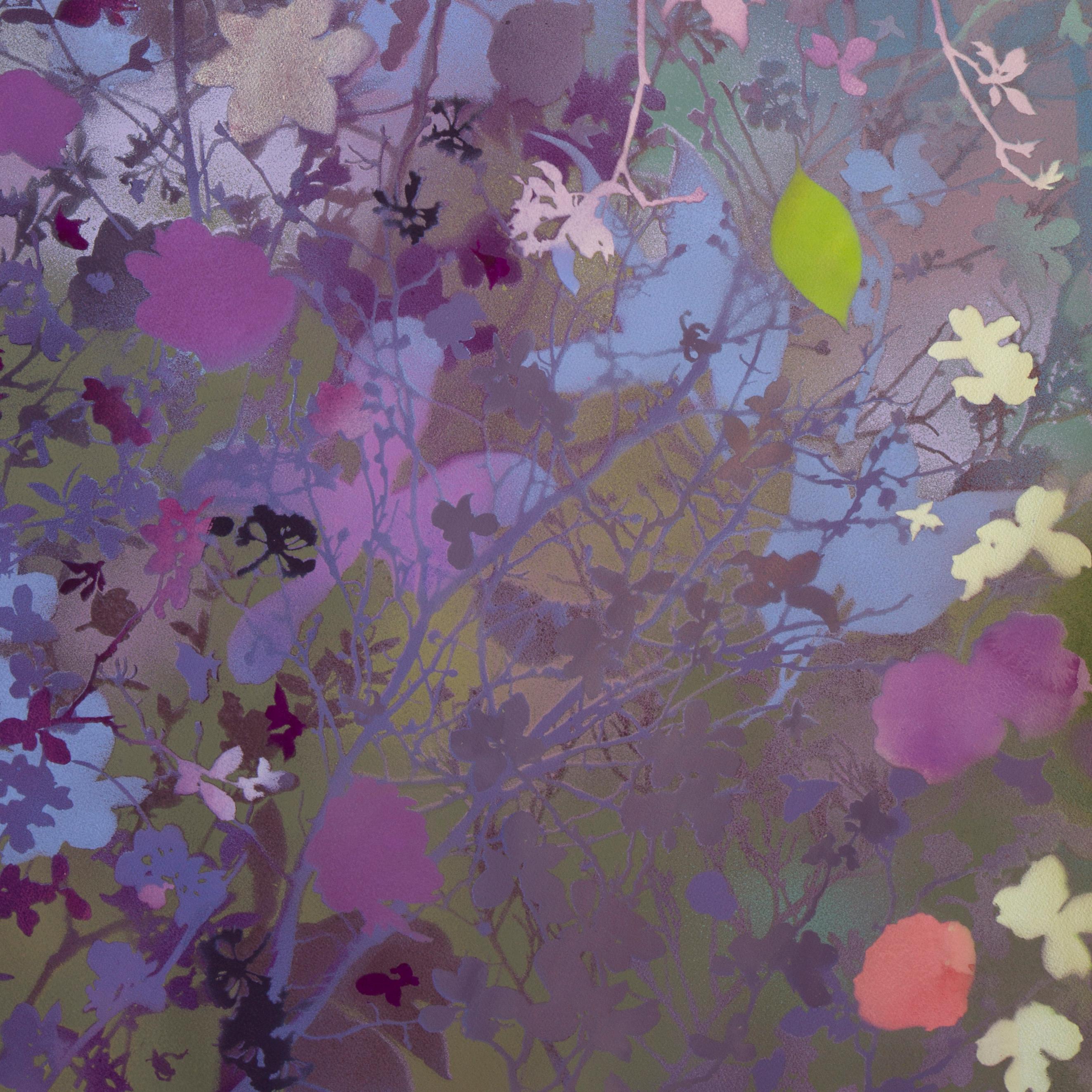 Jardin de printemps II - Quince - paysage naturaliste - coloré - Claude Monet - Naturalisme Painting par Carlyle Wolfe Lee