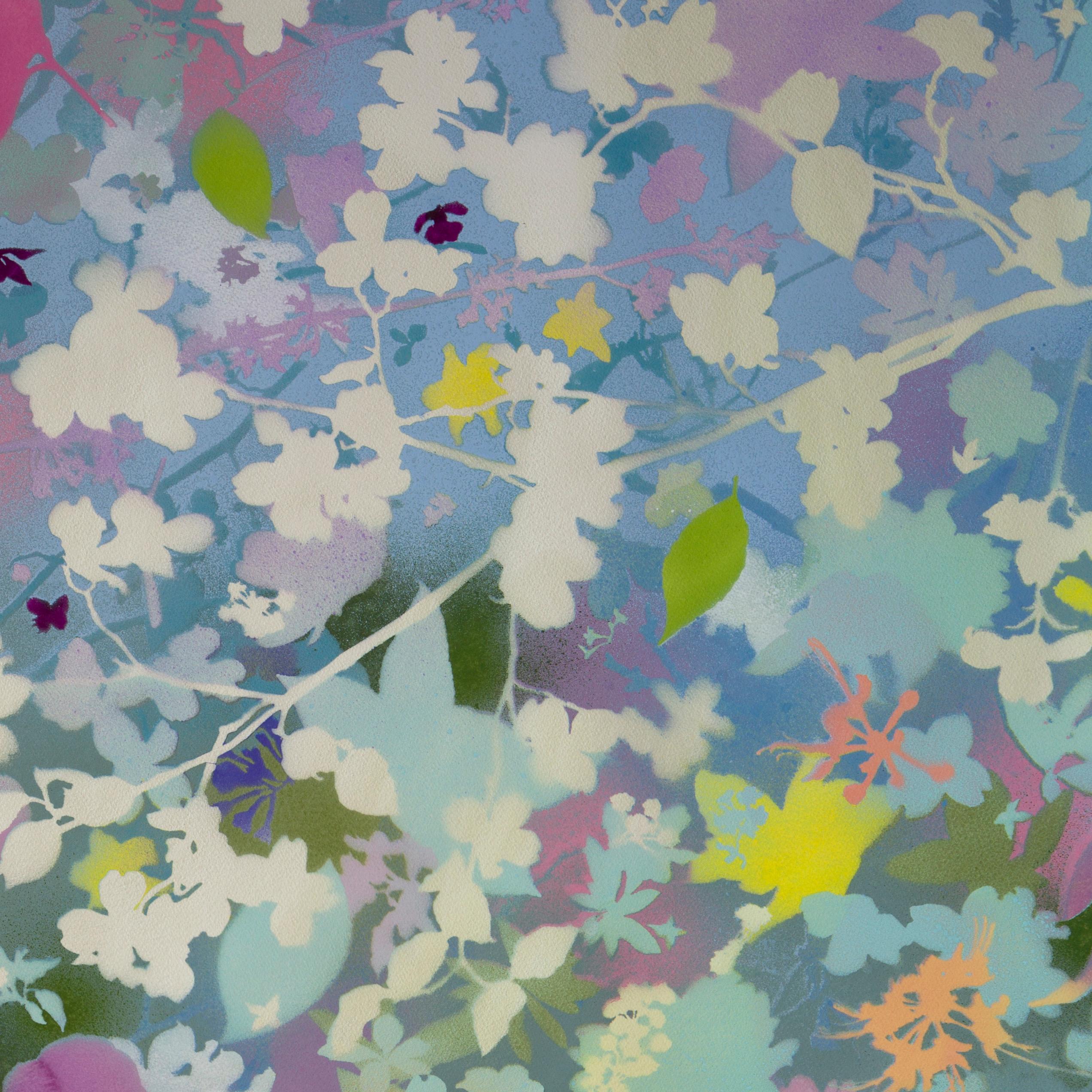 'Spring Garden III - Dogwood' - naturalist landscape - colorful - Claude Monet - Painting by Carlyle Wolfe Lee