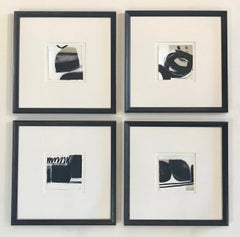"Black Ink Series" - Grouping of Small Mid-century Paintings on Paper