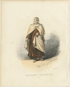 Carme Déchaussé - 1862 Hand-Colored Lithograph of a Discalced Carmelite Monk