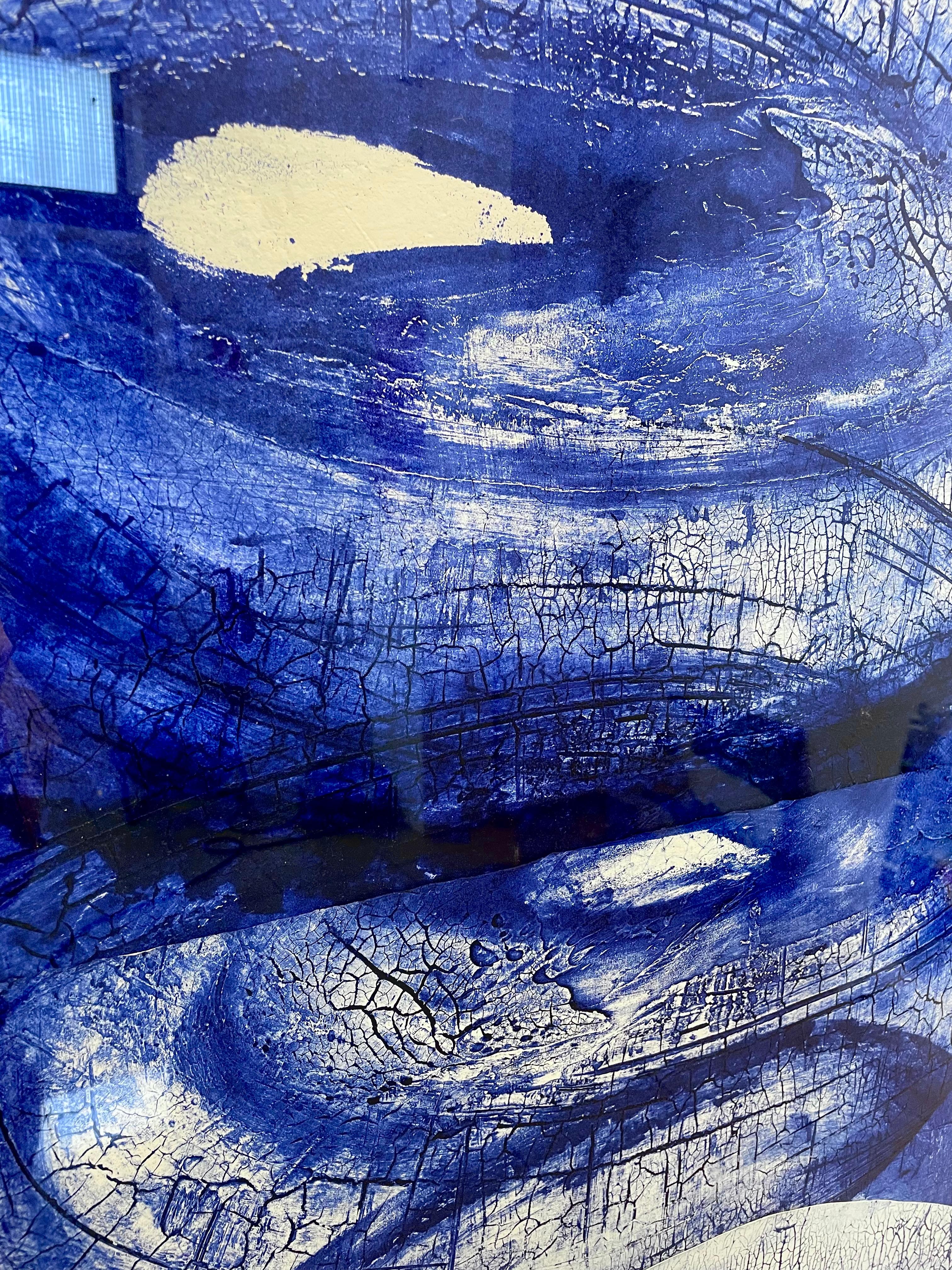 Caleidoscopi - Blue Abstract Painting by Carme Porta Salvia
