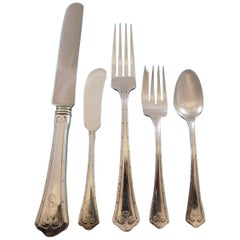 Carmel von Wallace Sterlingsilber-Besteckservice, Abendessen-Set, 38 Teile, S-Monogramm