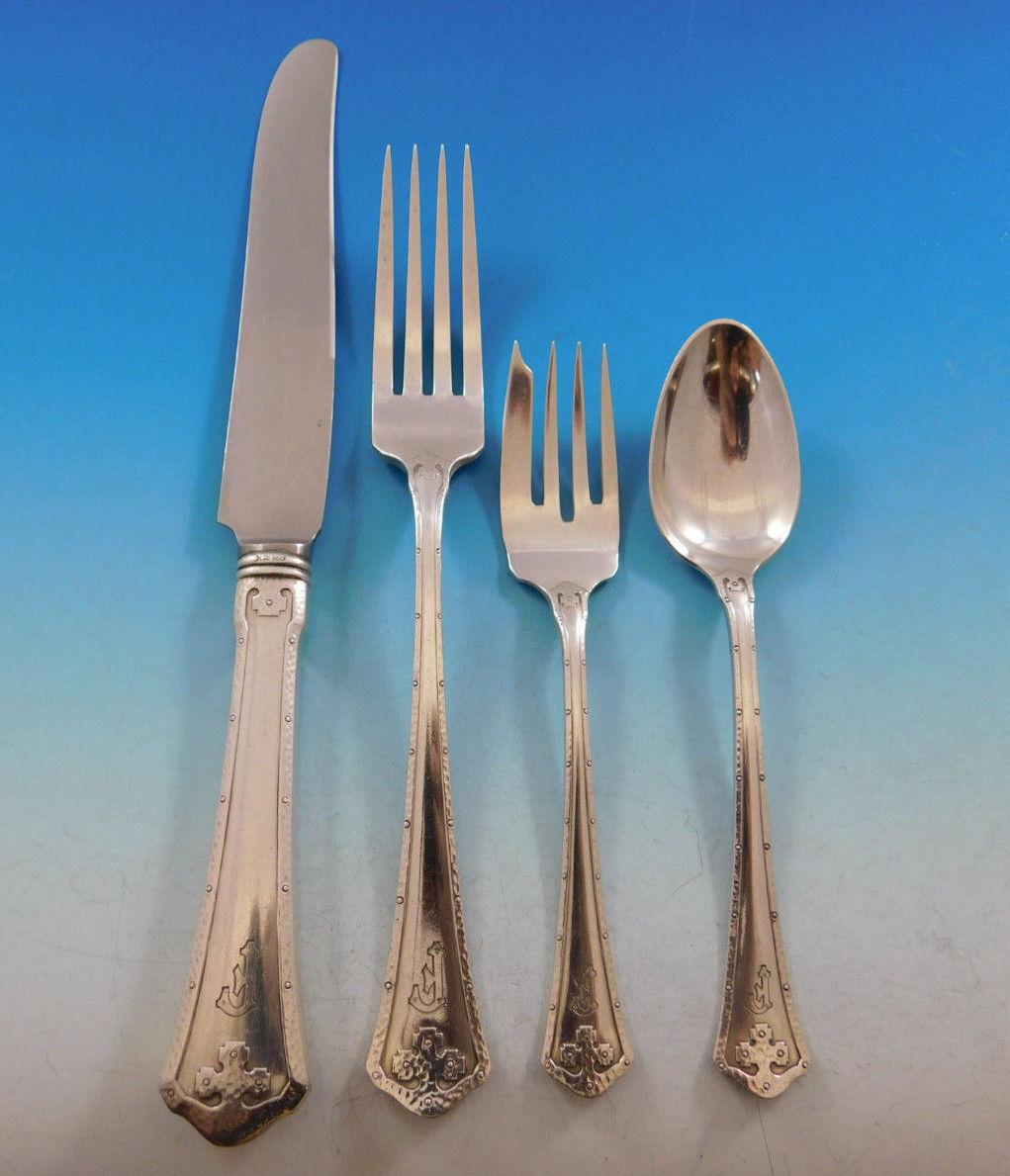 Carmel by Wallace Sterling Silver Flatware Service for 12 Dinner Set 108 Pieces In Excellent Condition For Sale In Big Bend, WI