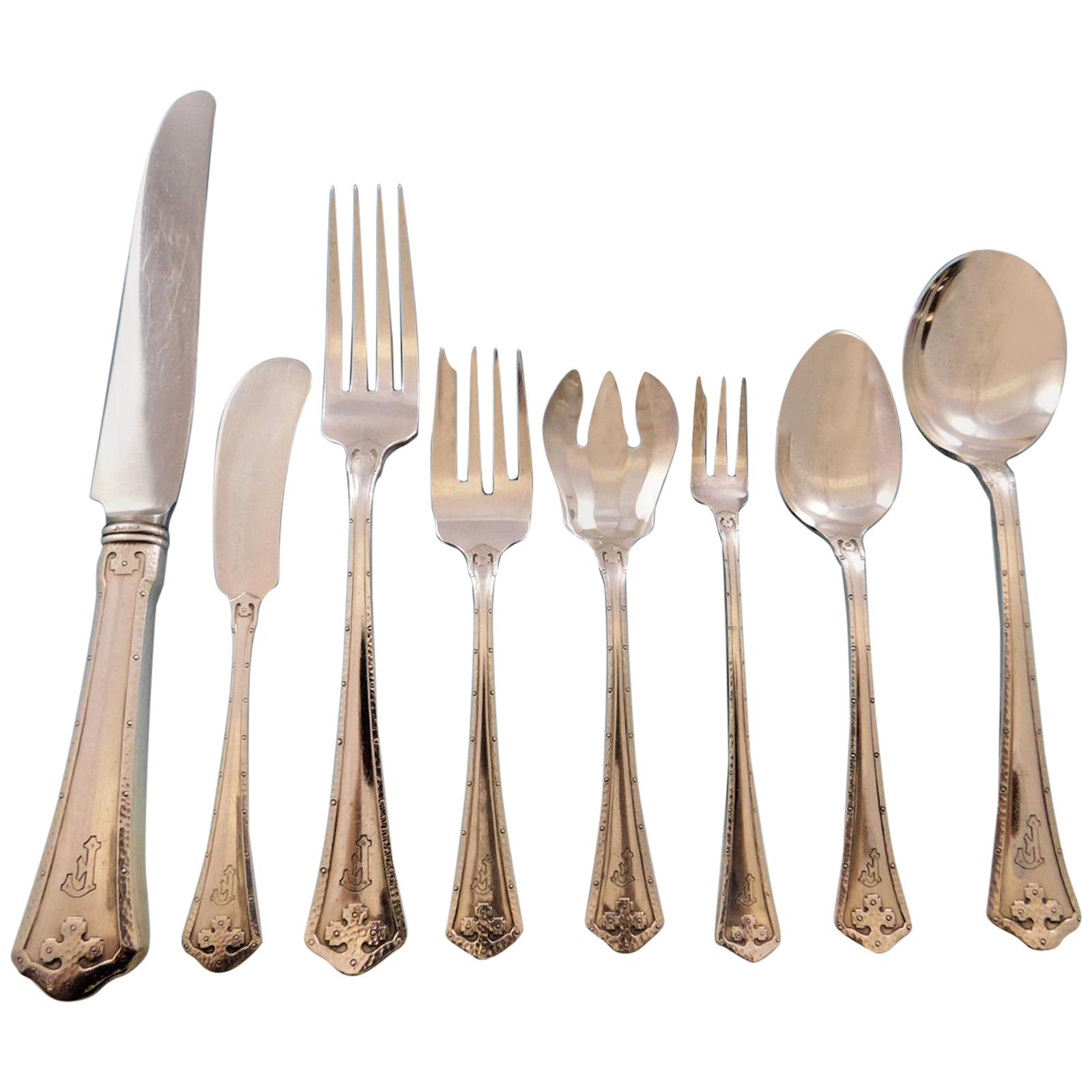 Carmel by Wallace Sterling Silver Flatware Service for 12 Dinner Set 108 Pieces For Sale