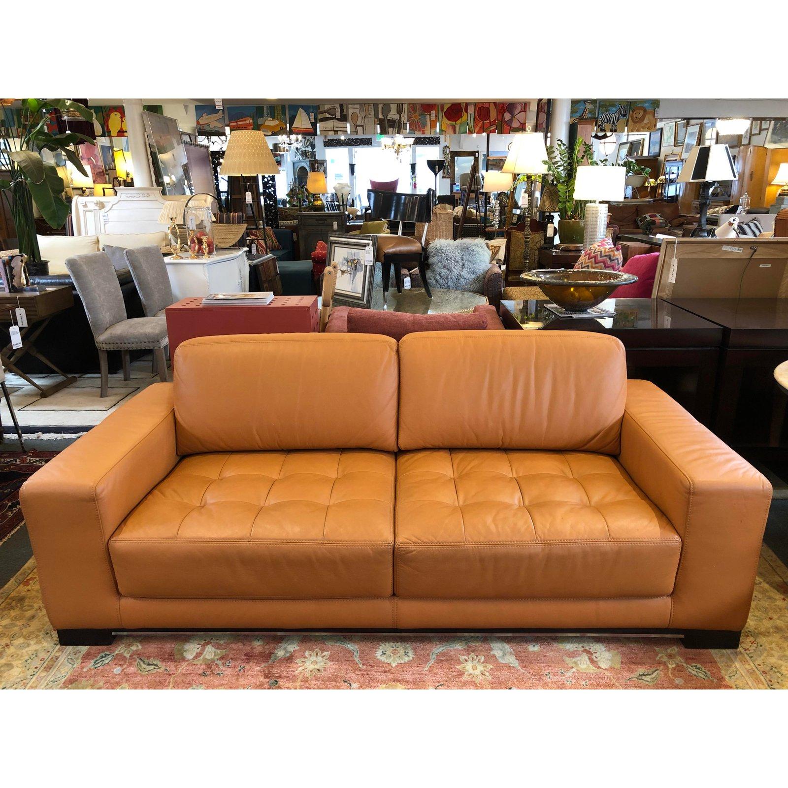 Carmel Leather Sofa by W. Schillig For Sale