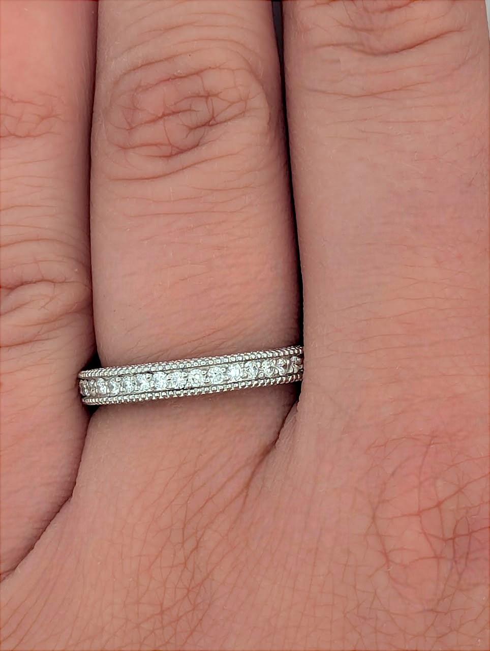 Anneau du Carmel  Bague en or blanc 14k avec diamant  Bijoux scintillants de 0.45 carat Neuf - En vente à Greeneville, TN