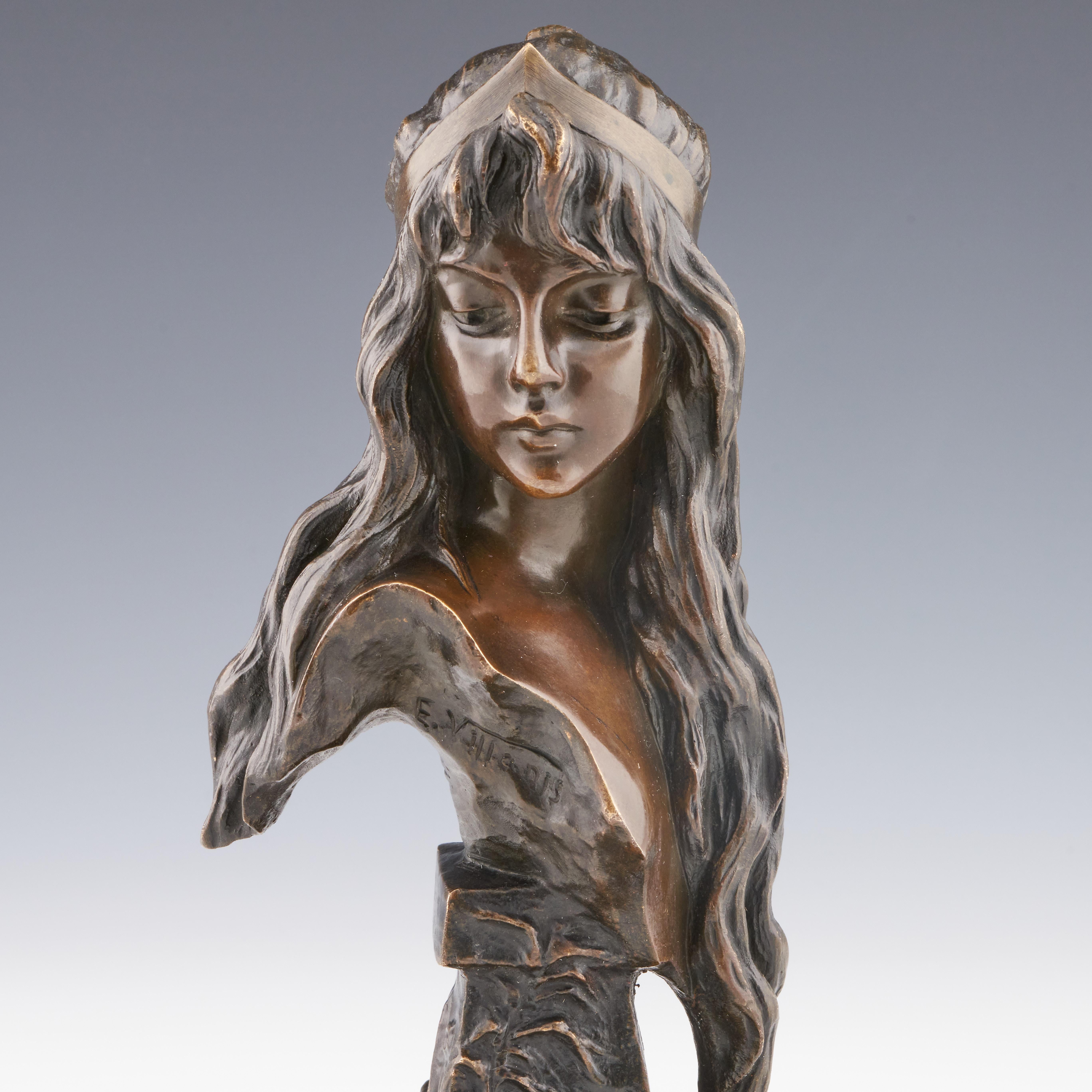 'Carmela' Emmanuel Villanis Original Bronze Bust Circa 1890 2