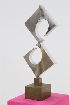 Carmelo Cappello Metal Sculpture, Triangular Spiral