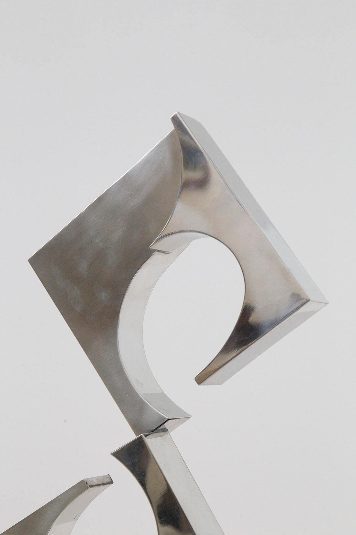 Carmelo Cappello Metal Sculpture, Triangular Spiral In Good Condition For Sale In Milano, IT