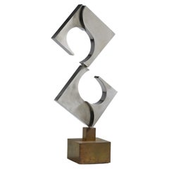 Carmelo Cappello Metal Sculpture, Triangular Spiral