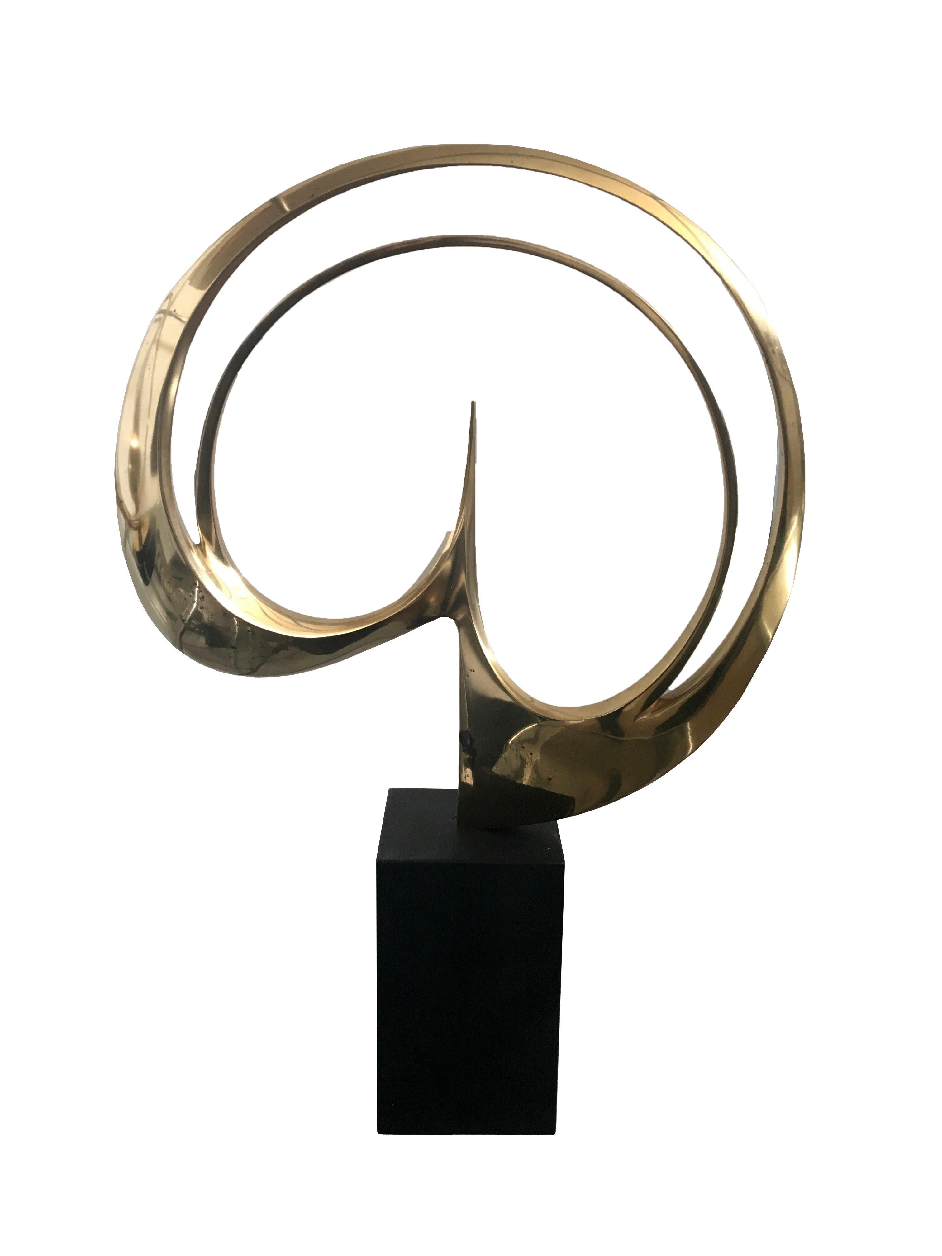 Abstrakte Bronzeskulptur Carmelo Cappello, Italien, Stopped Rounded Sphere, 1974 im Angebot 2