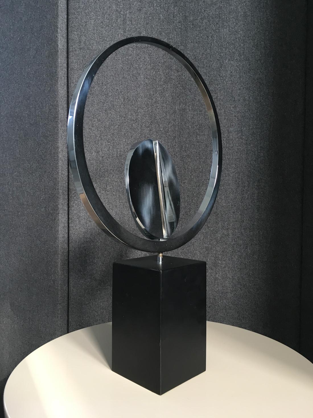 1978 Italy Abstract Bronze Nickeled Finish Sculpture by Carmelo Cappello For Sale 1