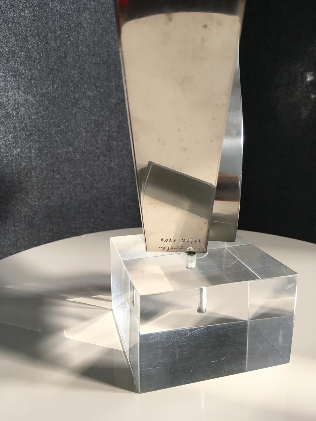 Abstrakte Skulptur aus Edelstahl von Carmelo Cappello, Italien, 1978 im Angebot 4