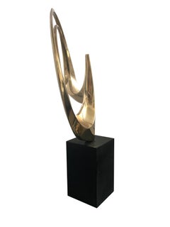 1974 Italy Stopped Rounded Sphere Carmelo Cappello Abstract Bronze Sculpture