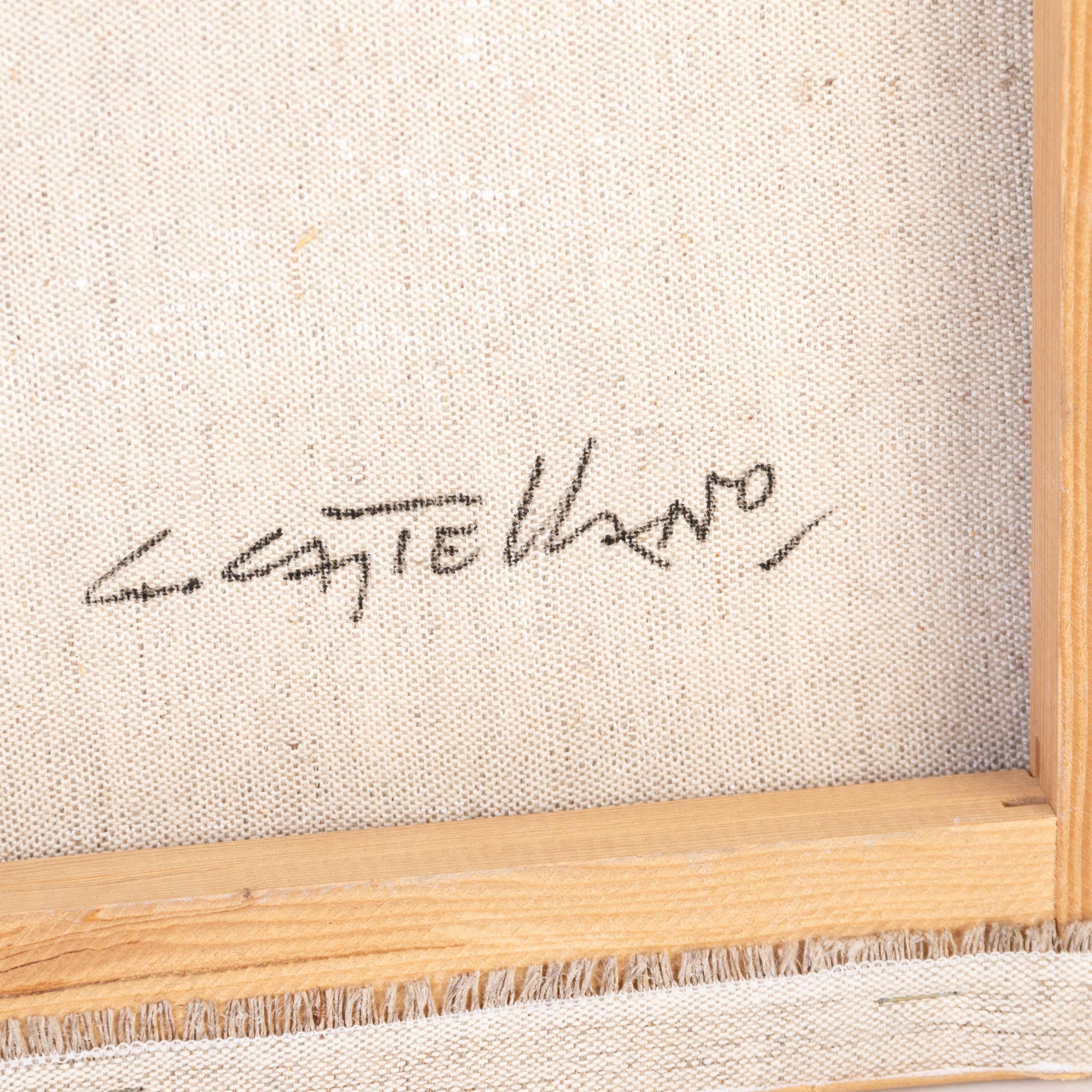 Carmelo Castellano (1925-2012) Pintura al óleo de composición abstracta italiana firmada siglo XX en venta