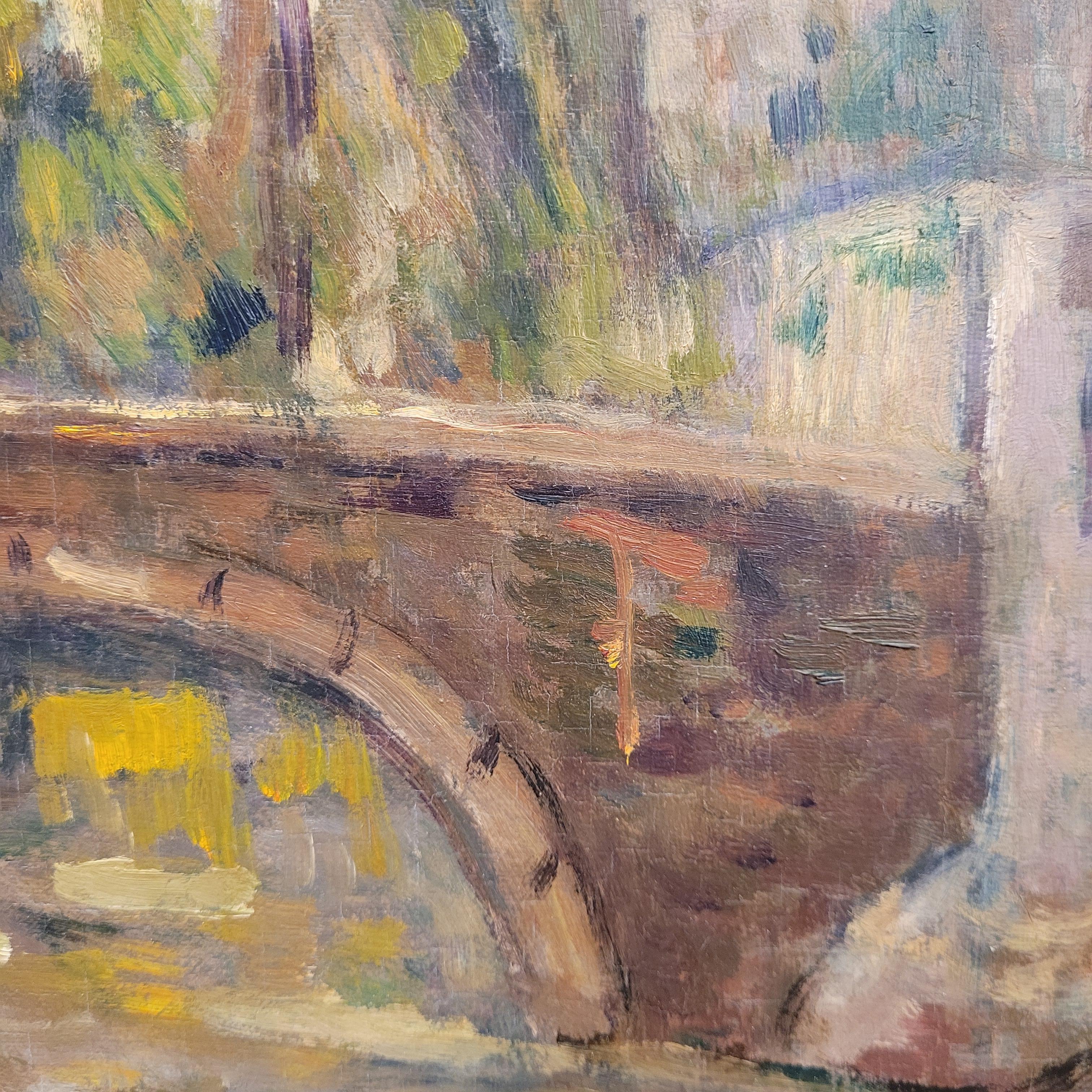 Olio su tela Post-Impressionismo città di Bruges Carmelo G Barrena in vendita 5