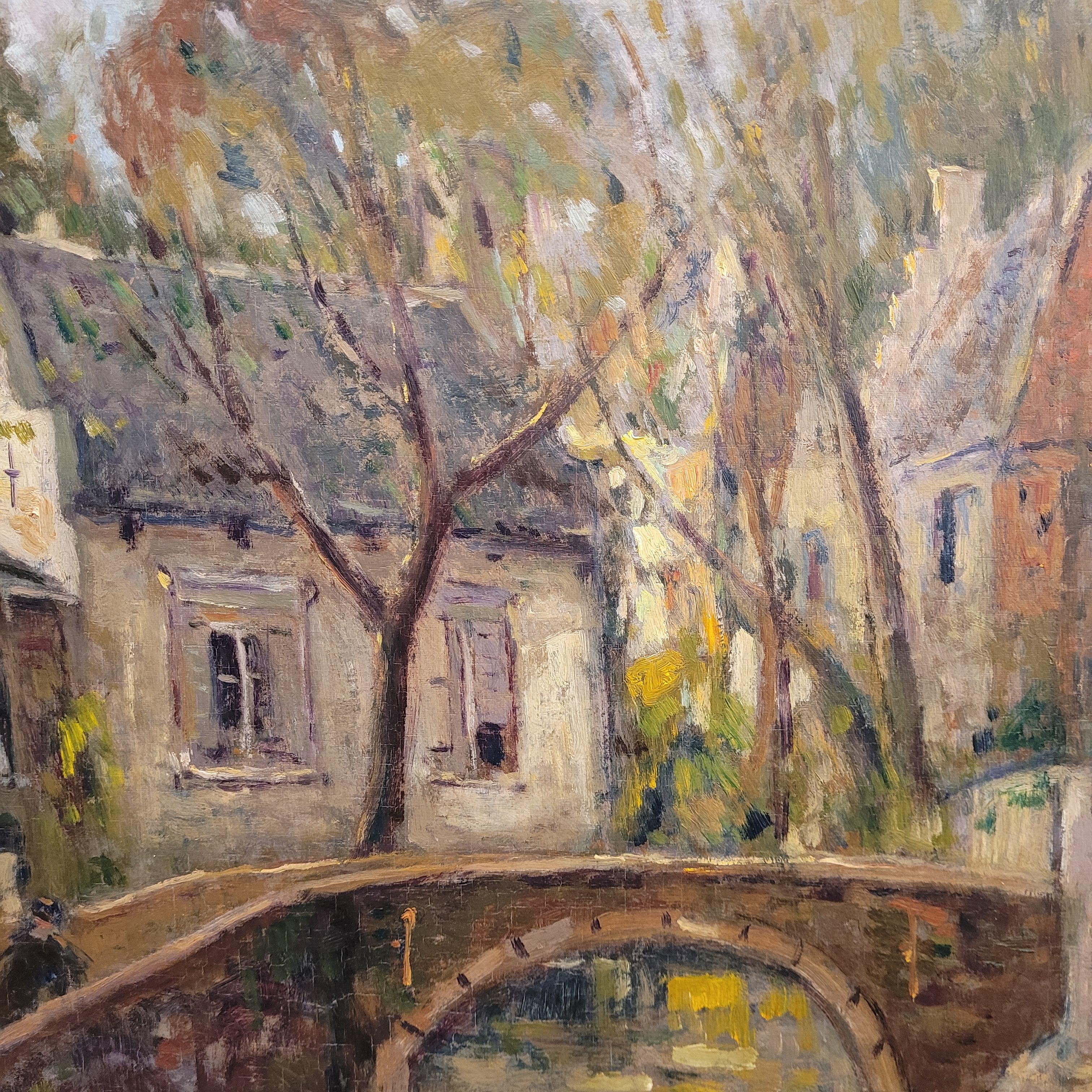 Olio su tela Post-Impressionismo città di Bruges Carmelo G Barrena in vendita 9