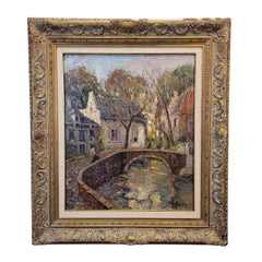 Oil on canvas Post-Impressionism city of Bruges Carmelo G Barrena