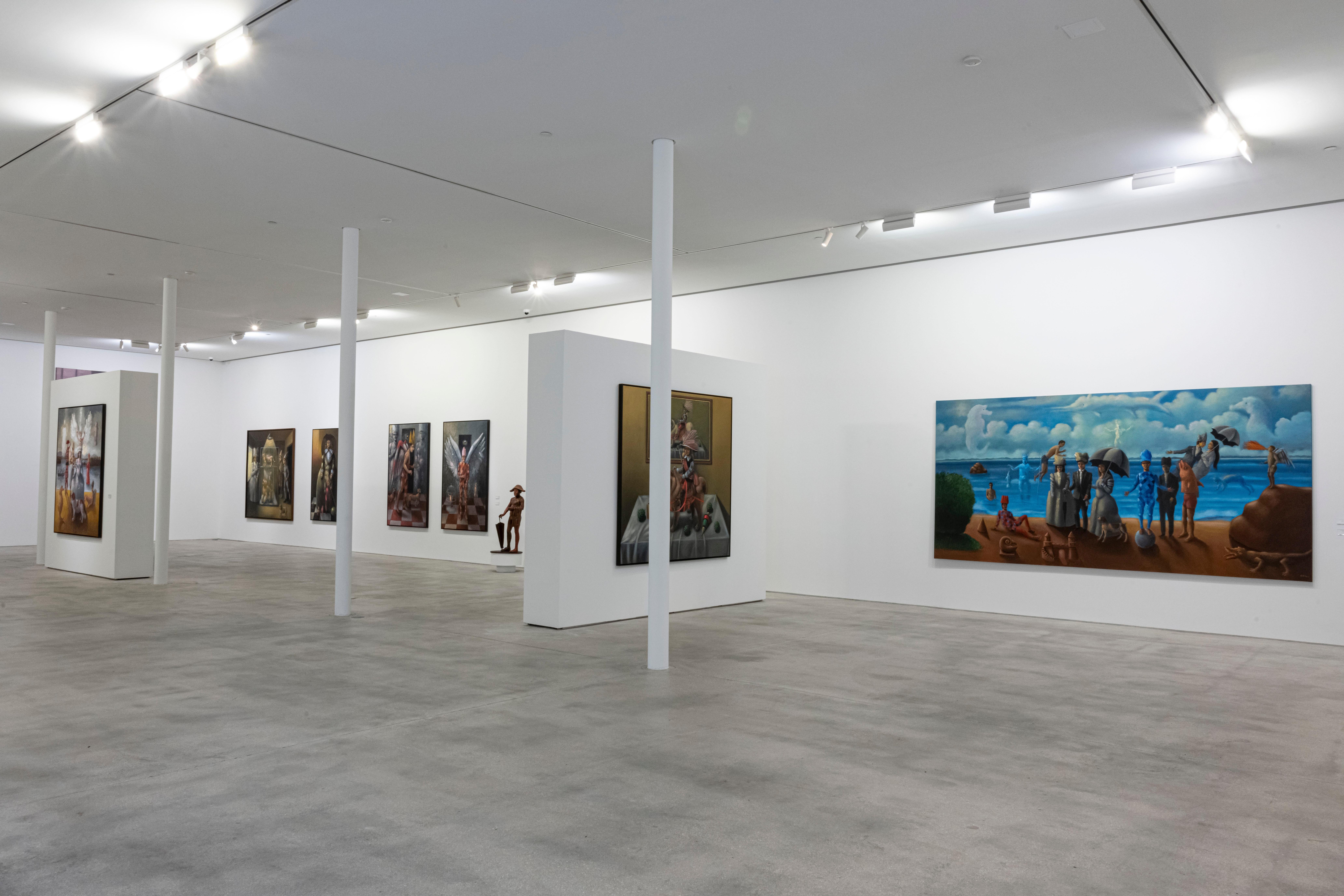 Carmelo Niño, Amantes con escena, 2019, 200 x 400 cm, 78.7 x 157.4 in. For Sale 4