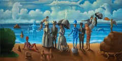 Carmelo Niño, Amantes con escena, 2019, 200 x 400 cm, 78,7 x 157,4 pulg.