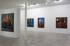 Carmelo Niño, Arlequín azul con ángel, 2015, 177x 124 cm, 69.6 x 48.8 in.