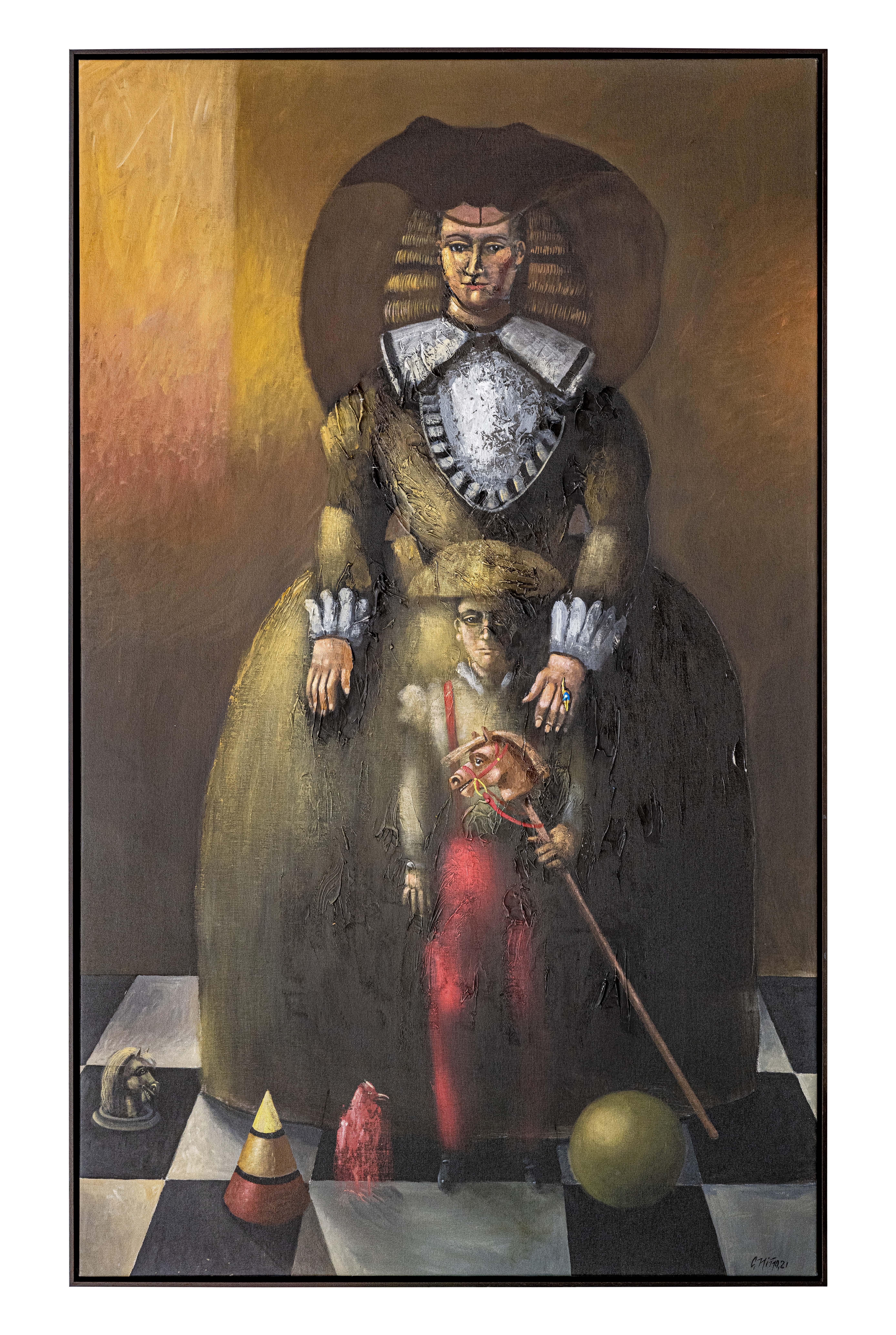Carmelo Nio, El Primognito, 2021, 200 x 120 cm, 78,7 x 47,2 pouces. - Painting de Carmelo Niño