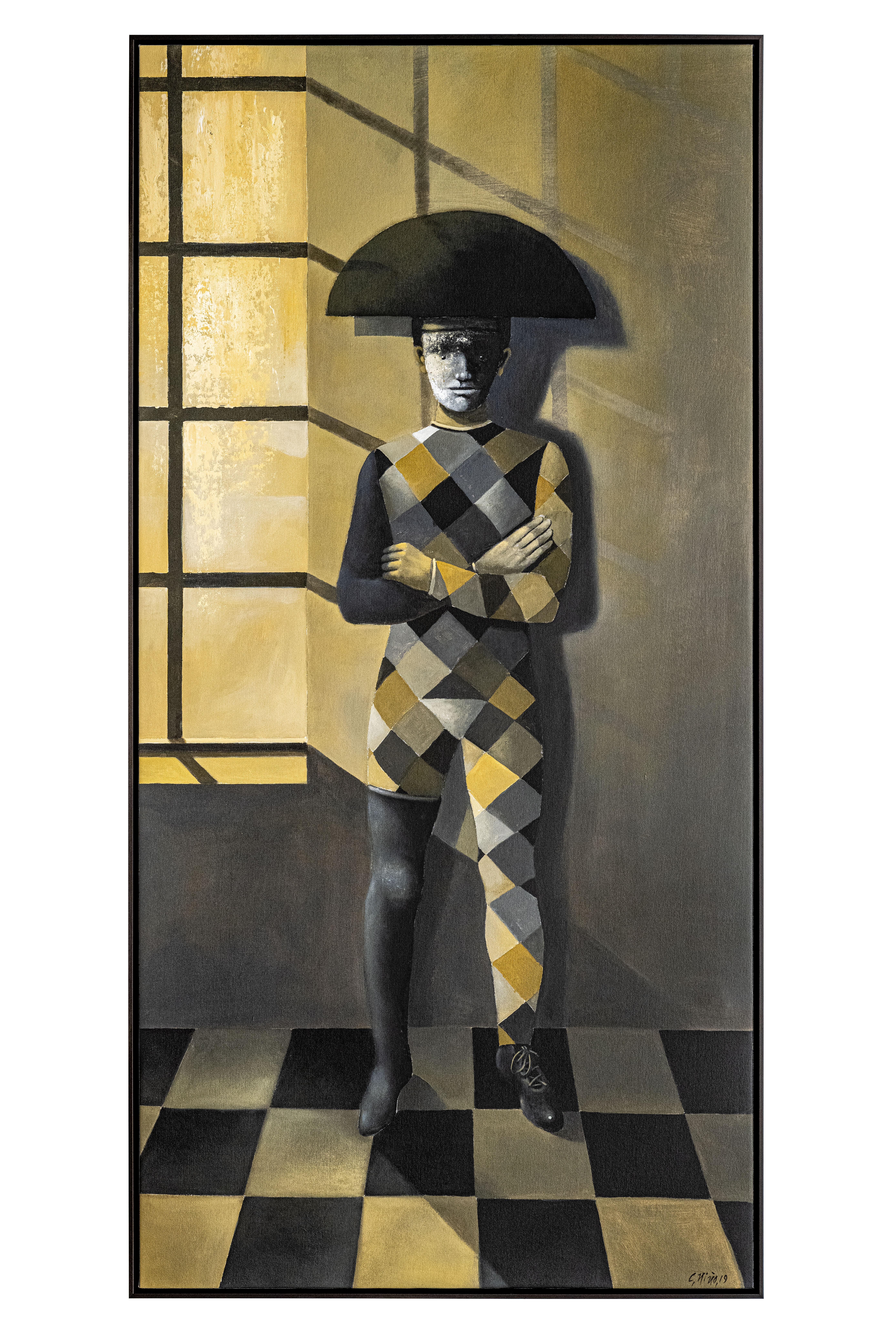 Carmelo Nio, Gran arlequn, 2019, 200 x 100 cm, 78,7 x 39,3 pouces - Painting de Carmelo Niño