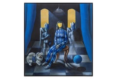 Carmelo Niño, La arlequín con mascara dorada, 2021, 169 x 149.8 cm, 63 x 59 in.