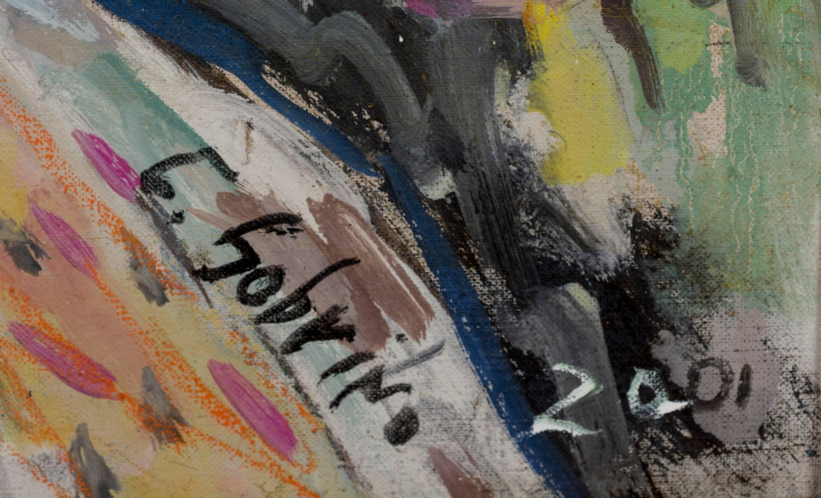 Entrada al Condado – zeitgenössische Puerto-ricanische Kunst (Abstrakter Expressionismus), Painting, von Carmelo Sobrino