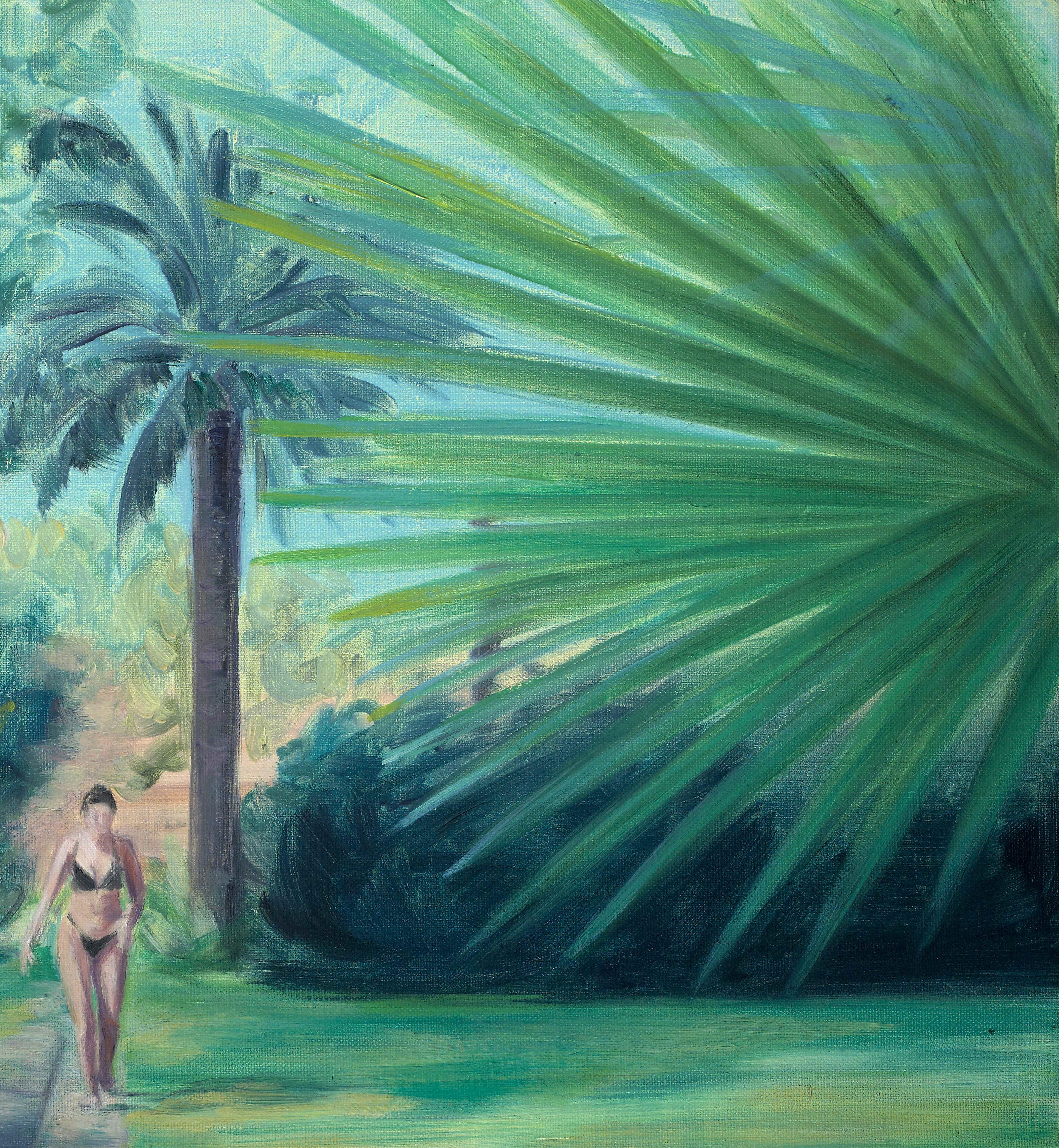 Avanzando - Árboles, Desnudo, Mujeres, Paisaje, Verde, Plantas, Figurativo - Painting Fotorrealista de Carmen Belean 