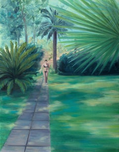 Avanzando - Árboles, Desnudo, Mujeres, Paisaje, Verde, Plantas, Figurativo