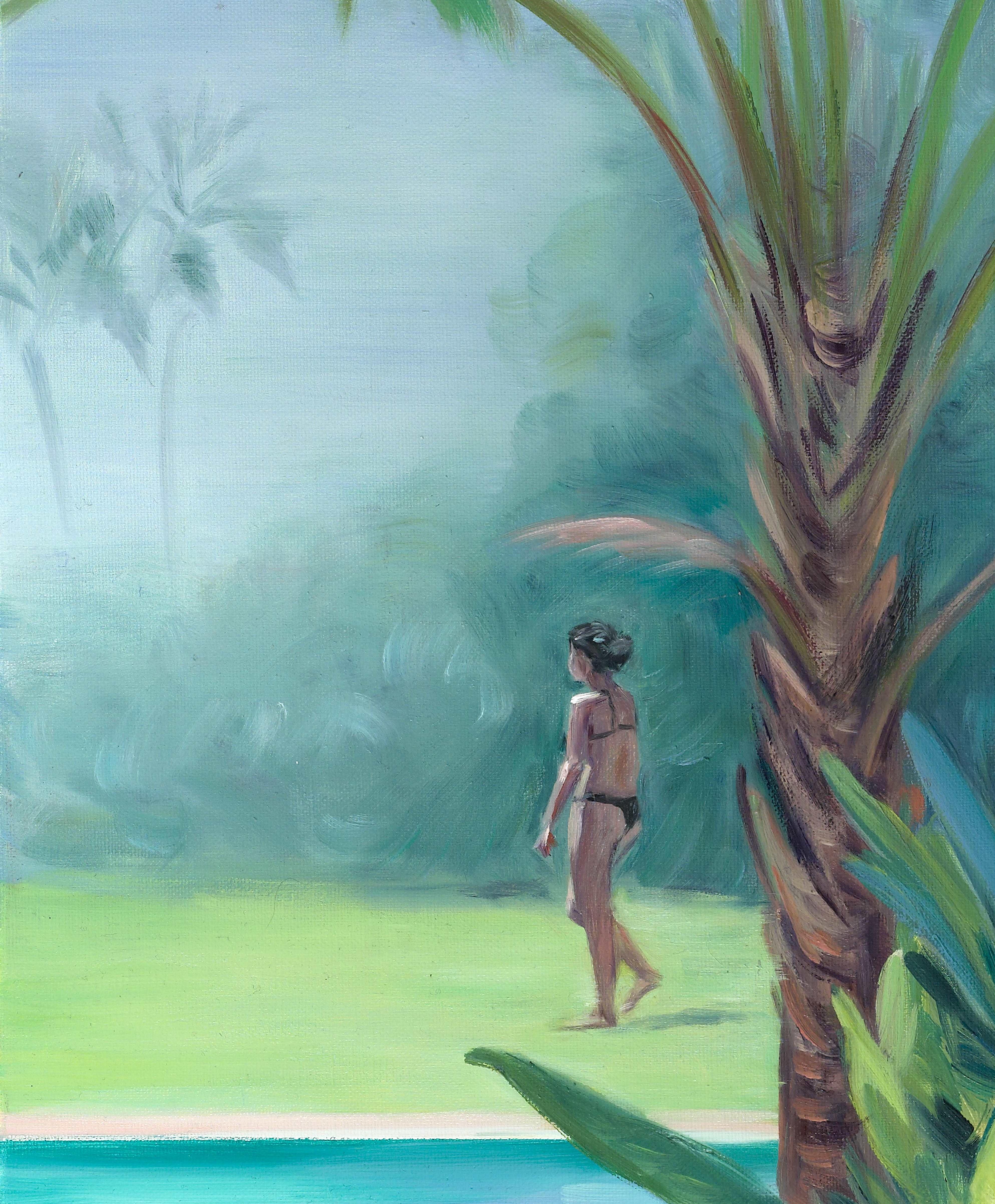 Attraverso il verde - Piante, Verde, Acqua, Blu, Nudo, Paesaggio, Figurativo - Painting Fotorealista di Carmen Belean 