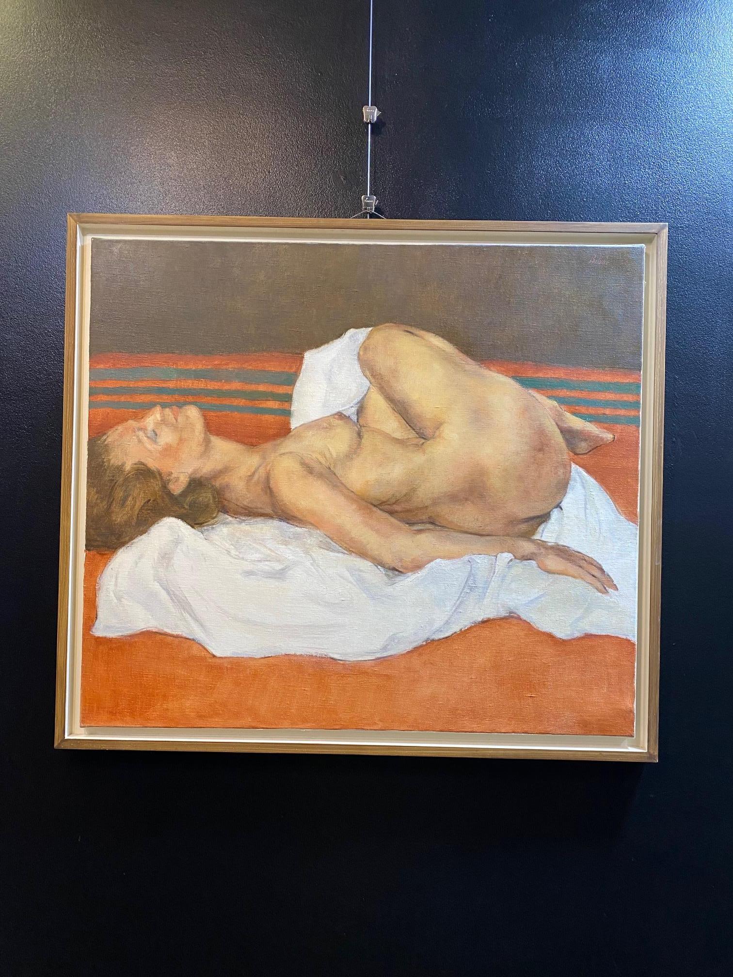 Nudo di Carmen Bilbao - Olio su tela 80x90 cm in vendita 2