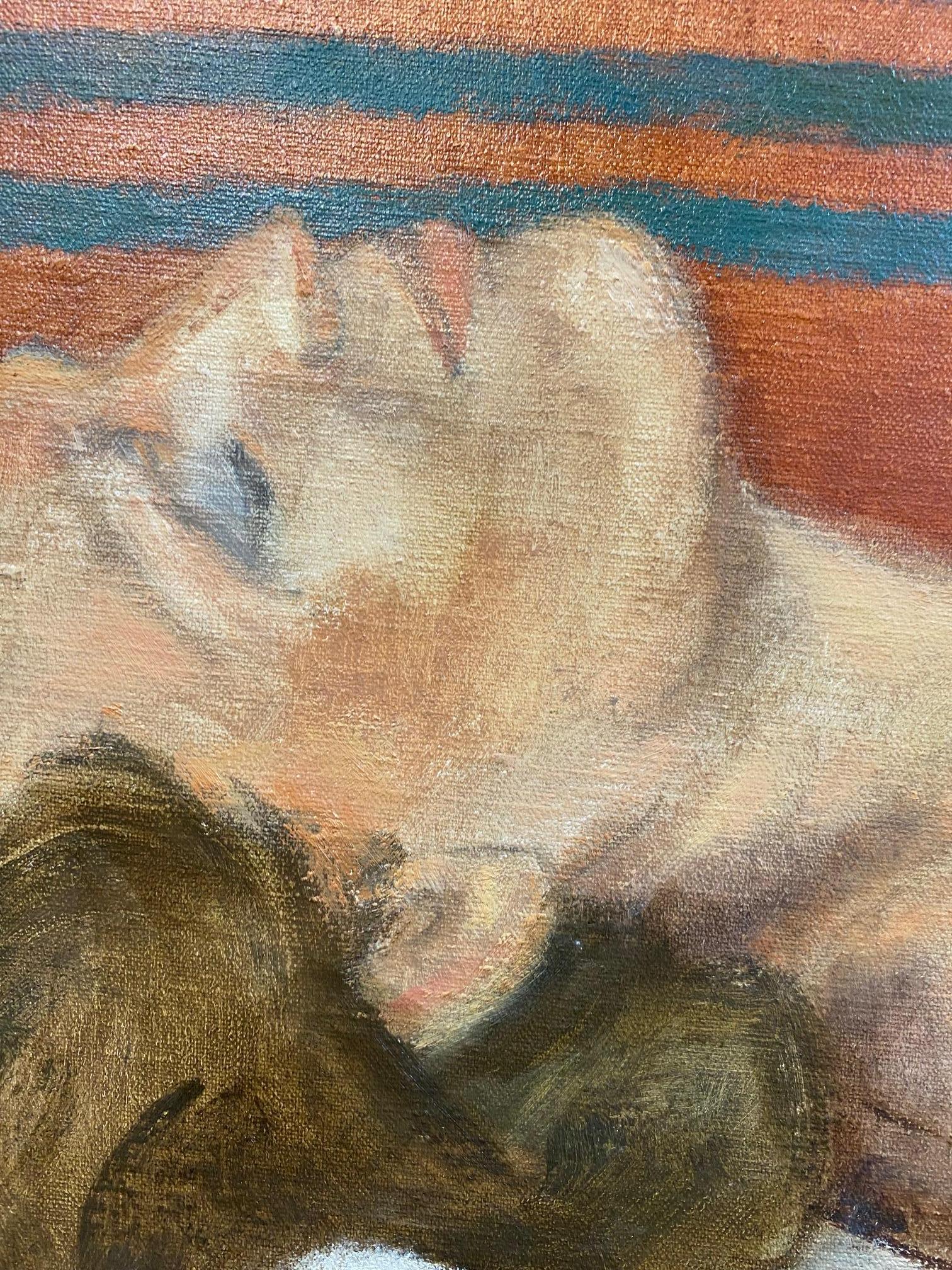 Nudo di Carmen Bilbao - Olio su tela 80x90 cm in vendita 5