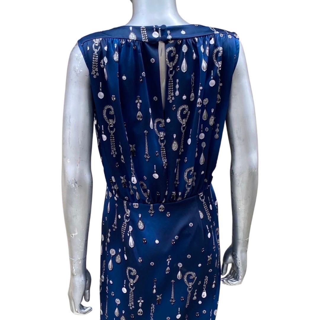 Carmen by Carmen Marc Valvo Draped Sleeveless Diamond Print Chemise. Size 4