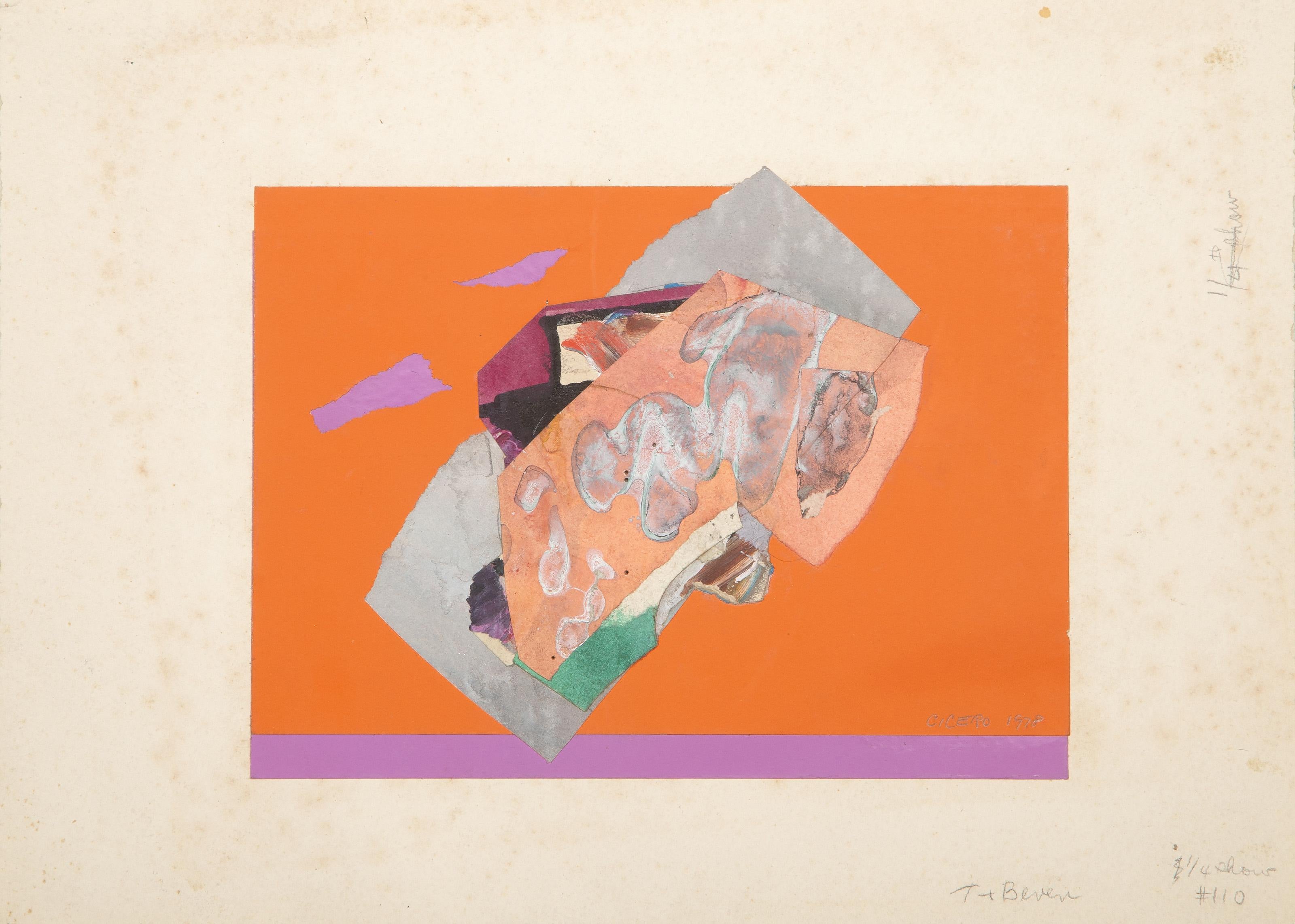 Asteroide, collage espressionista astratto e acrilico su carta - Painting Espressionismo astratto di Carmen Cicero