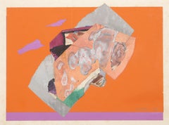 Asteroid, Abstract Expressionist Collage and Acrylic on Paper