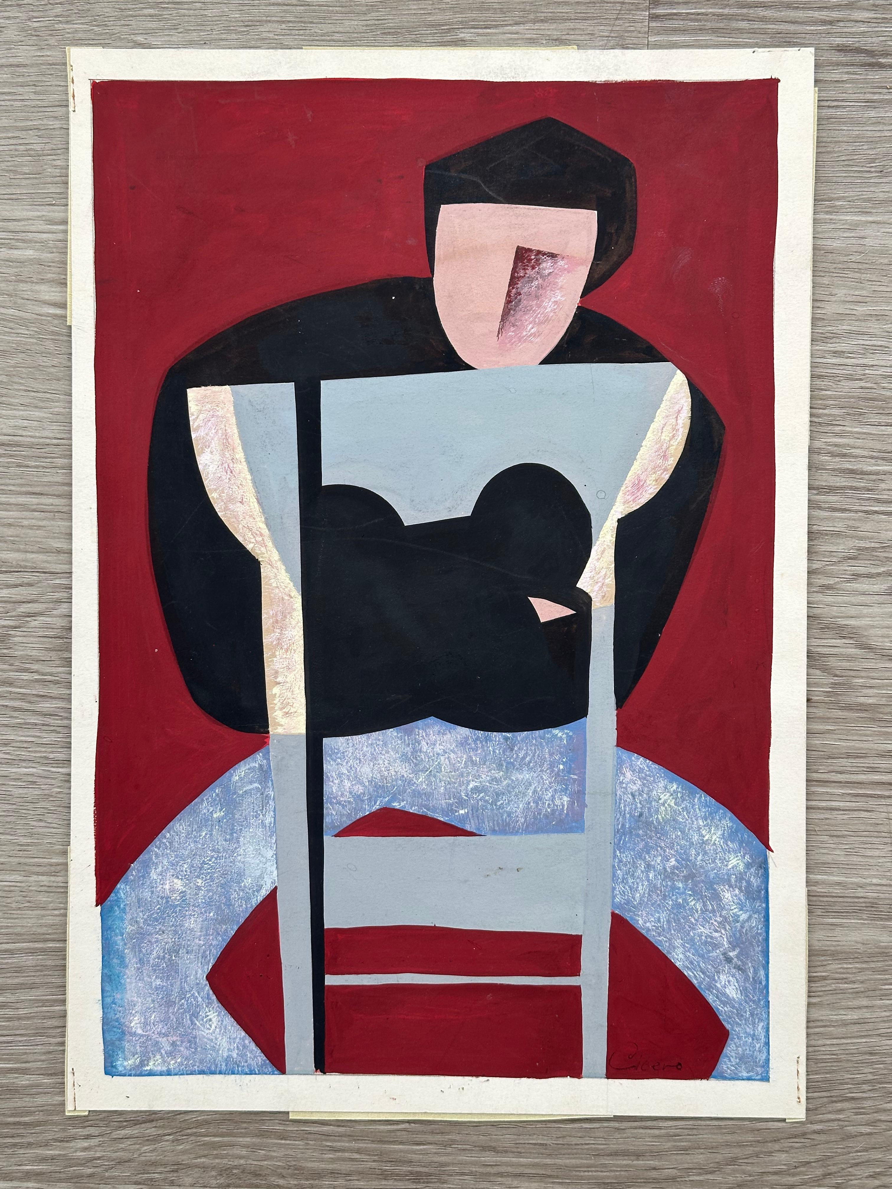 Figura seduta - Painting di Carmen Cicero