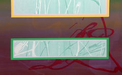 Untitled 5, Abstract Green/Purple Screenprint by Carmen Cicero