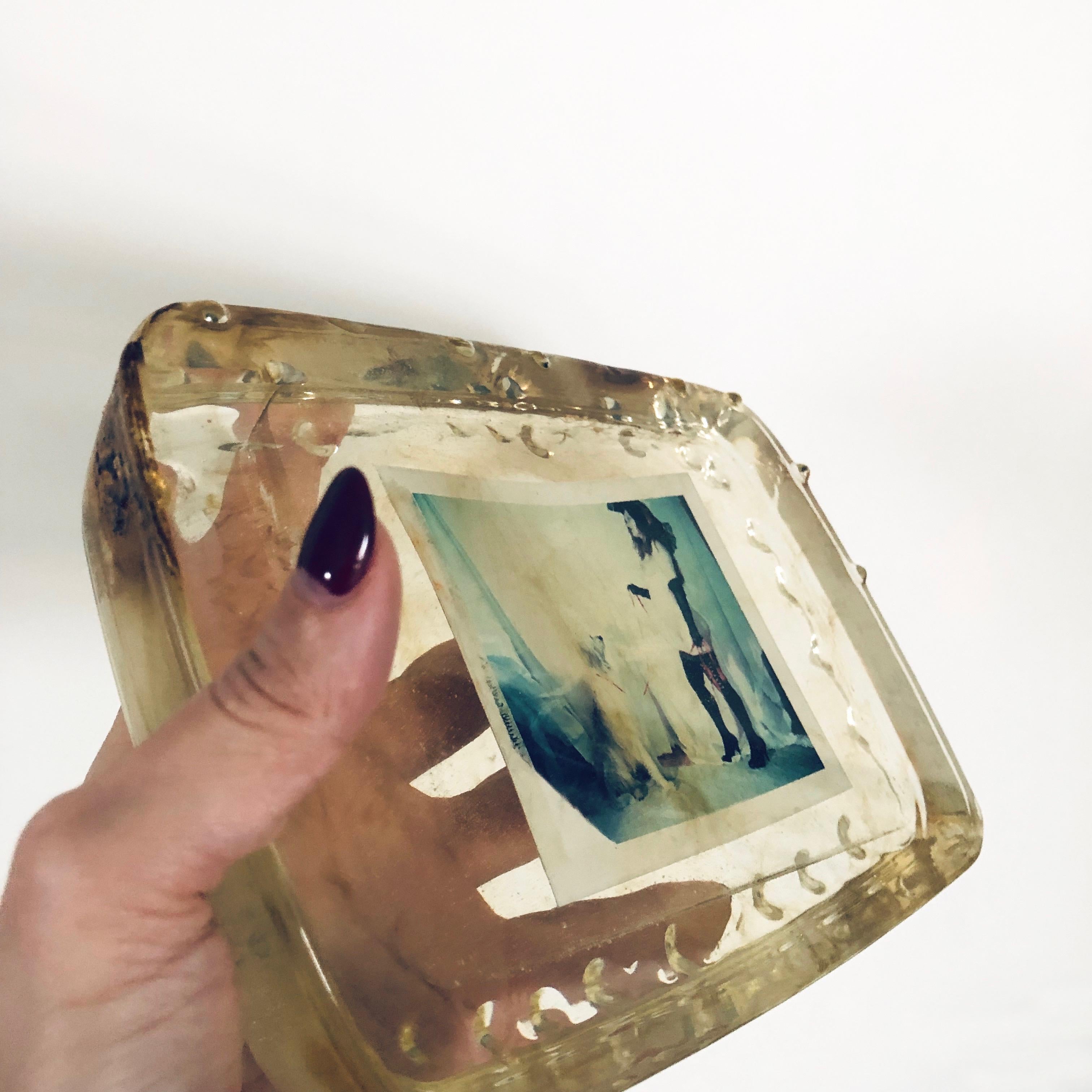 BARTOLO #HS01, 2013 
Original Polaroid - PIÈCE UNIQUE, 21x14x5 cm
Hand cast in resin by the artist 

Carmen de Vos' Polaroids in Resin will be exhibited at the 