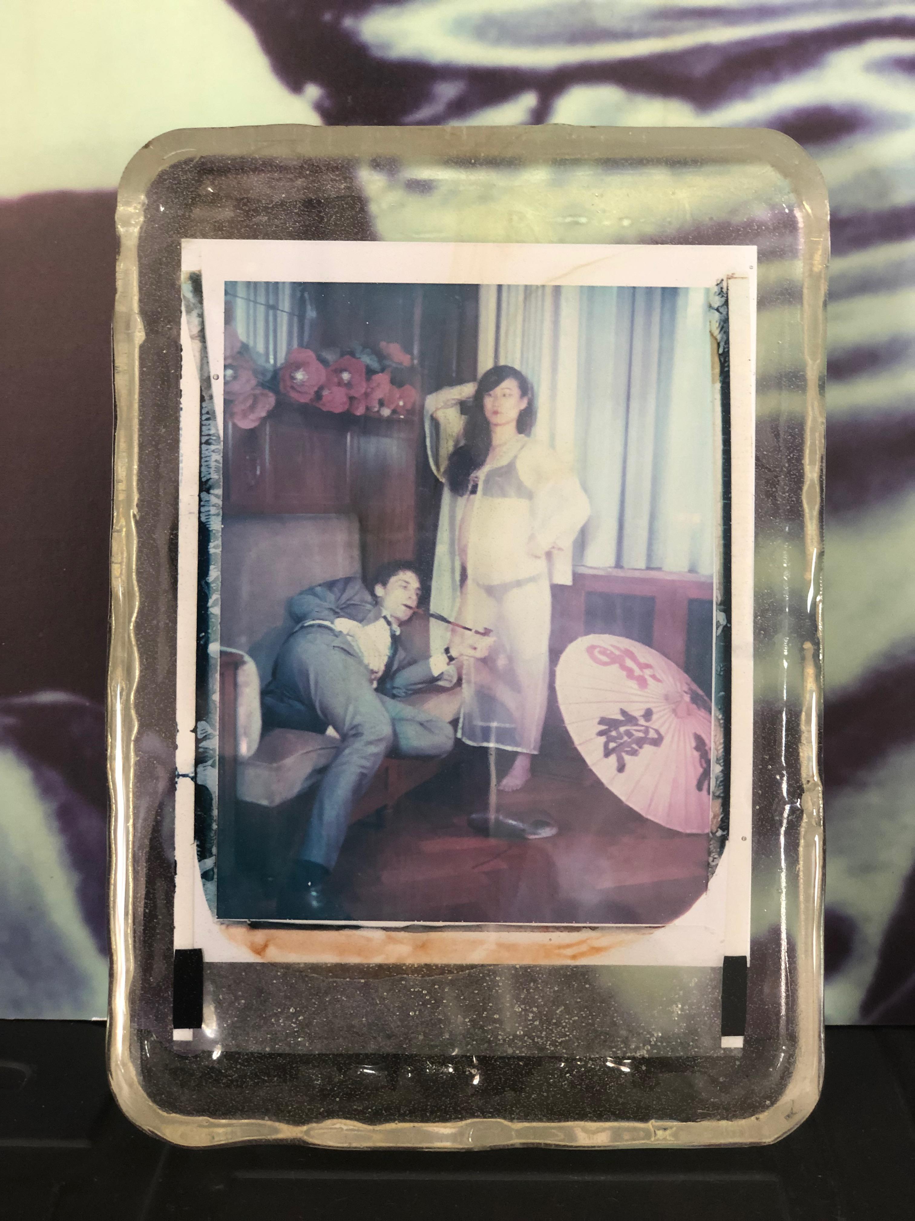 Blue Lotus  - Unique piece - Original Polaroid, Women, Contemporary