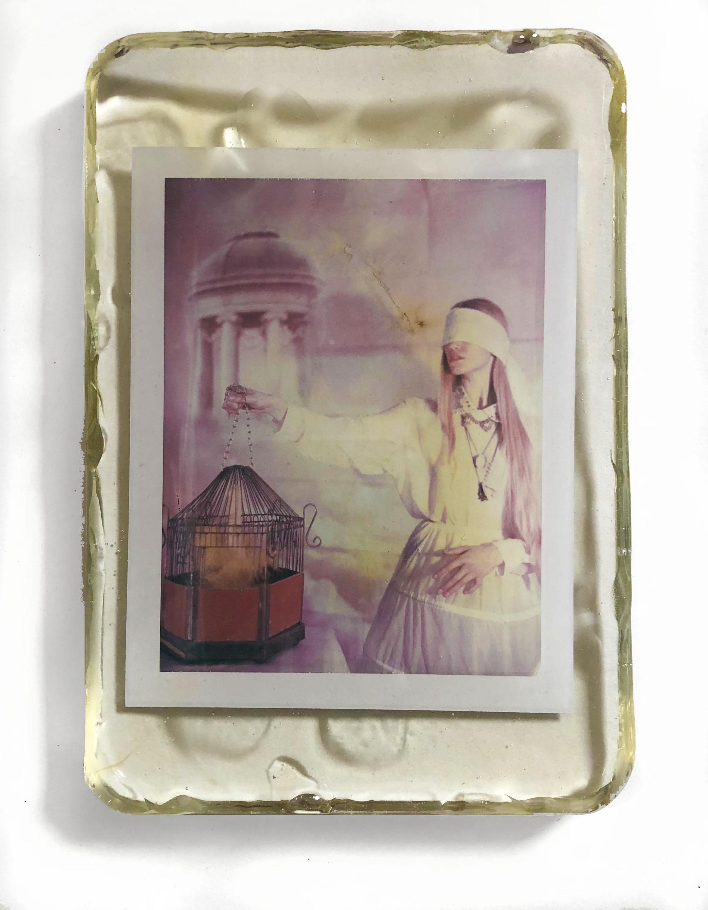 Carmen de Vos Figurative Photograph - Canary - Unique piece - Original Polaroid, Women, Contemporary, Color