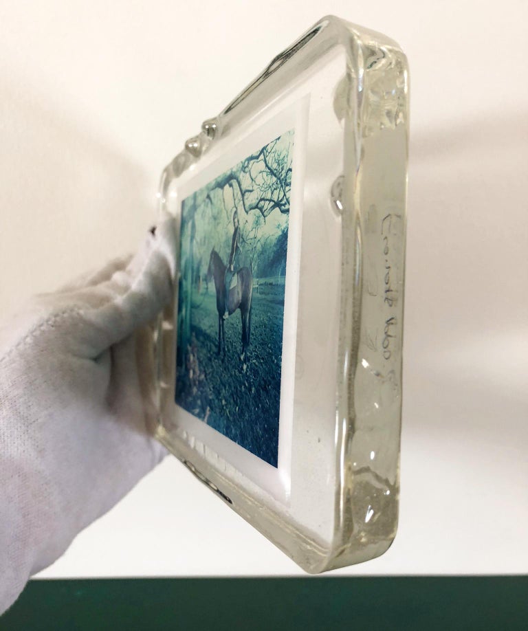 Cavalry #HS01, 2014, 15 x 10 x 1,5 cm
[Scene from the series Odd Stories]
Original Polaroid - PIÈCE UNIQUE 
Hand cast in resin by the artist
Patented Procédé © Carmen De Vos
Hand signed & certificate by the artist 

This piece was exhibited at the