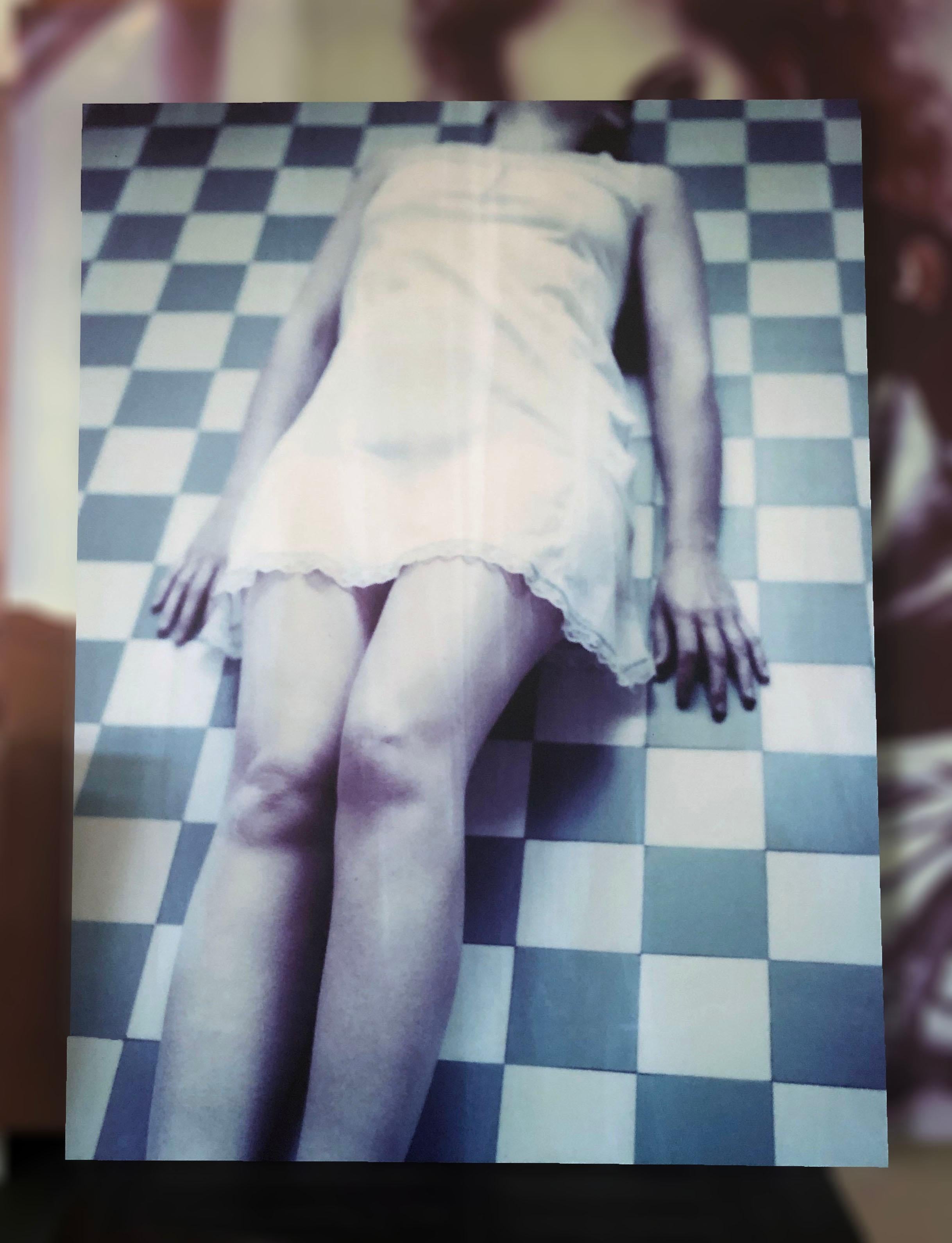 CHASTE - Contemporary, 21st Century, Polaroid, Figurative Photography - Blue Color Photograph by Carmen de Vos