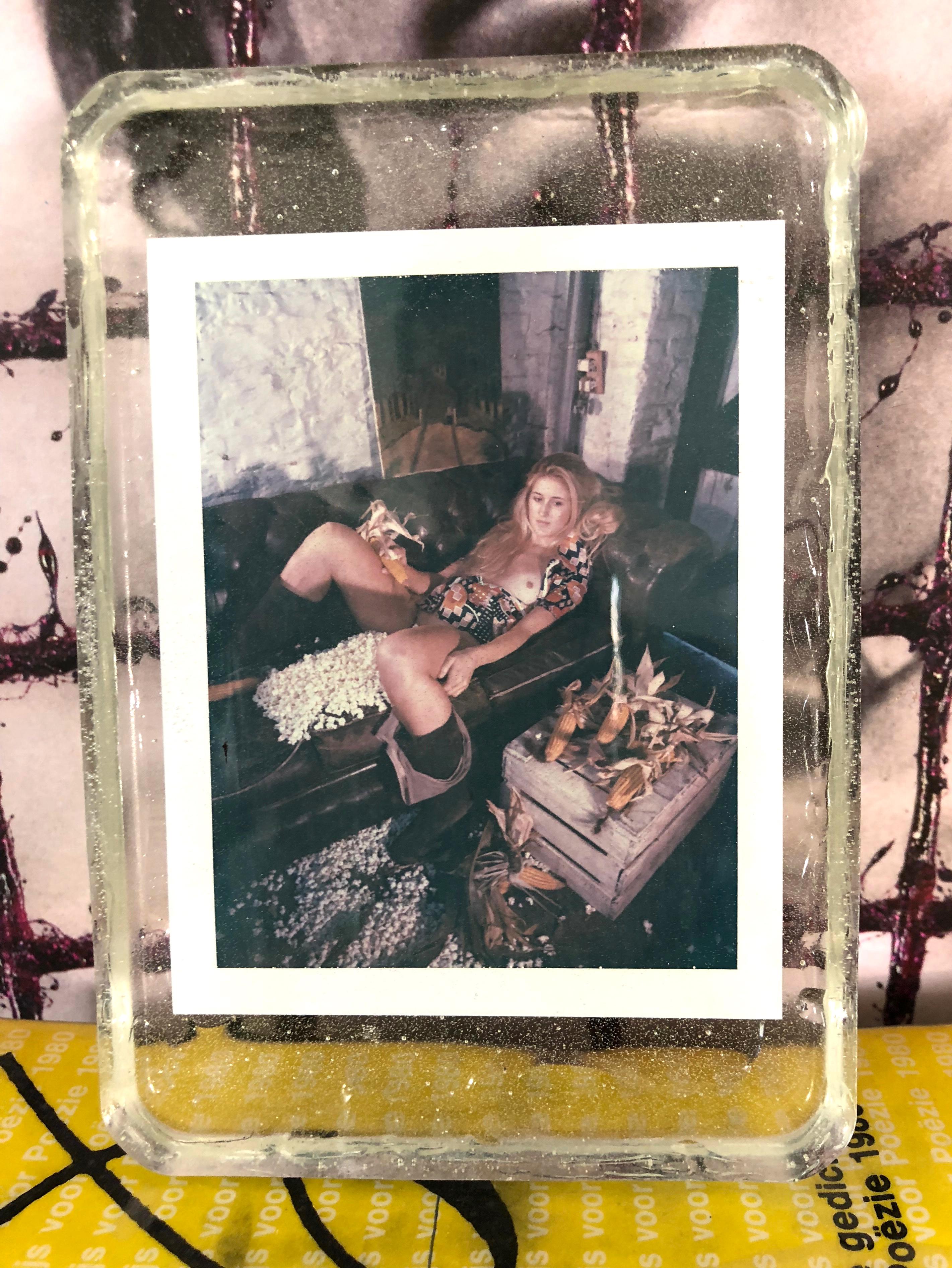 Corn Fest - Unique piece - Original Polaroid, Women, Contemporary, Nude - Photograph by Carmen de Vos