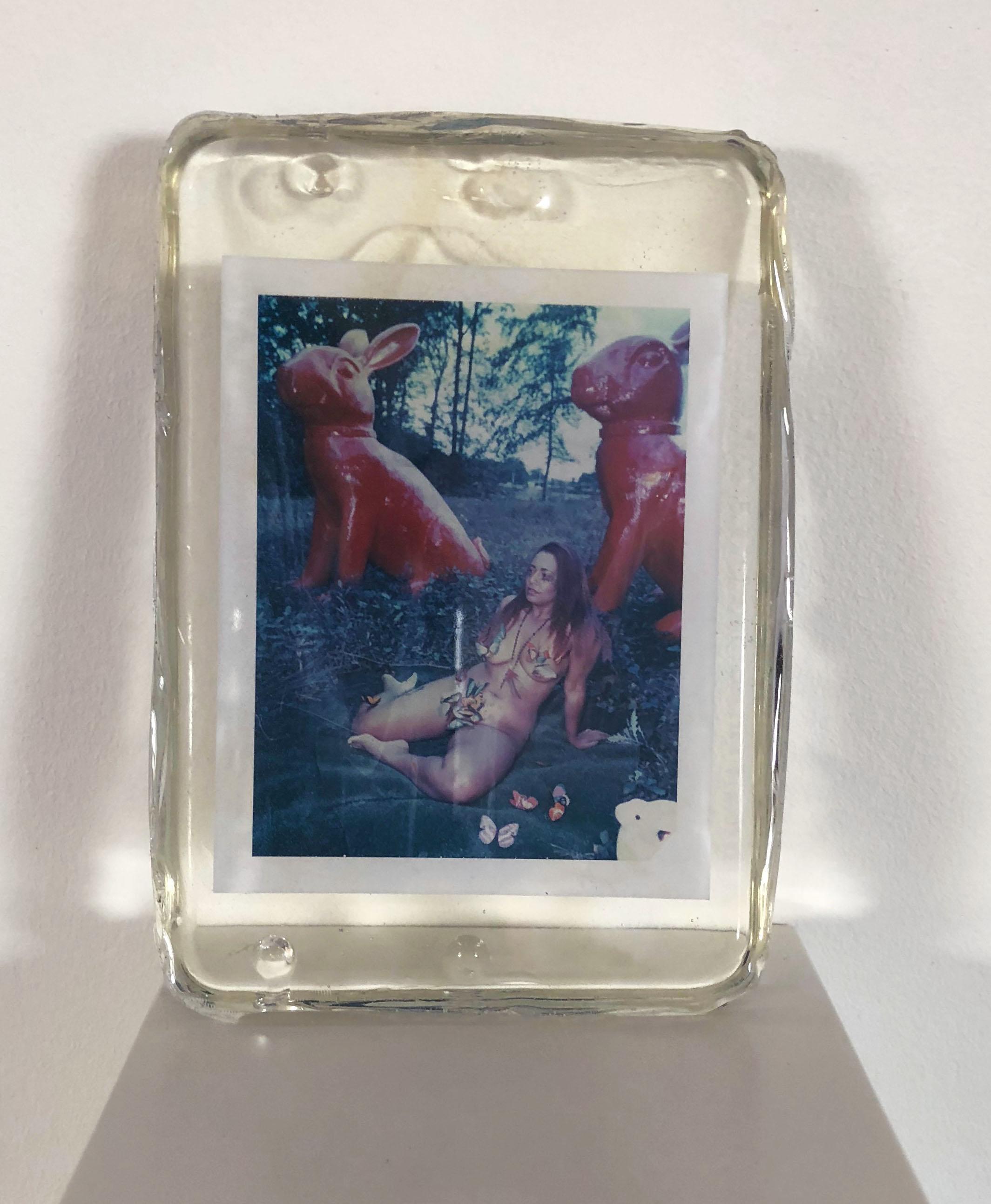 Carmen de Vos Figurative Photograph - Rabbit Hole - Unique piece - Original Polaroid, Women, Contemporary, Color